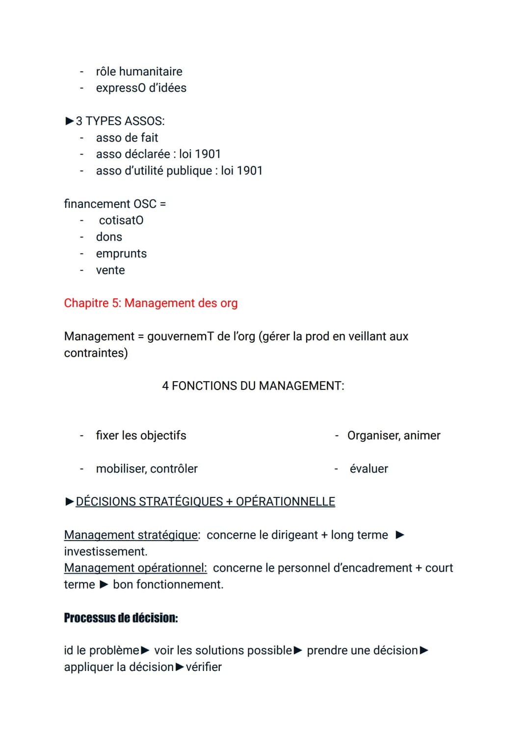 Management: Programme 1ère
Chapitre 1: Pourquoi organiser l'acto collective?
acto indiv: agir seul
acto collective: agir en groupe
Une org à