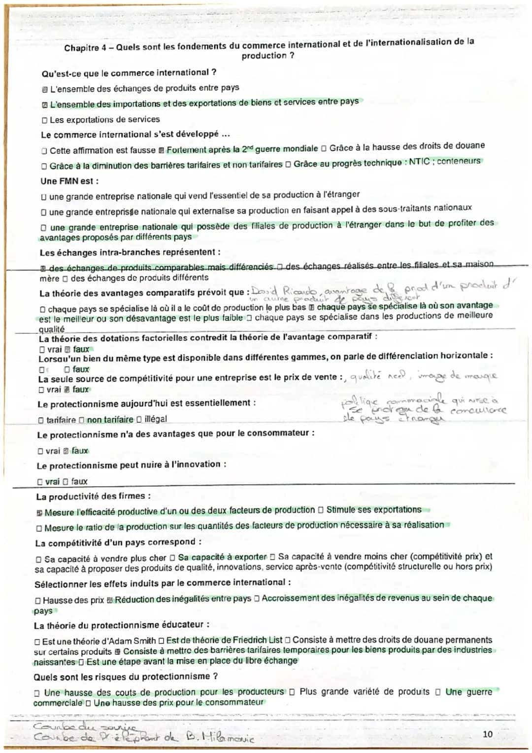 QCM de révisions
Chapitre 1 - Quelles sont les sources et les défis de la croissance économique ?
Le PIB se calcule à partir :
De la somme d