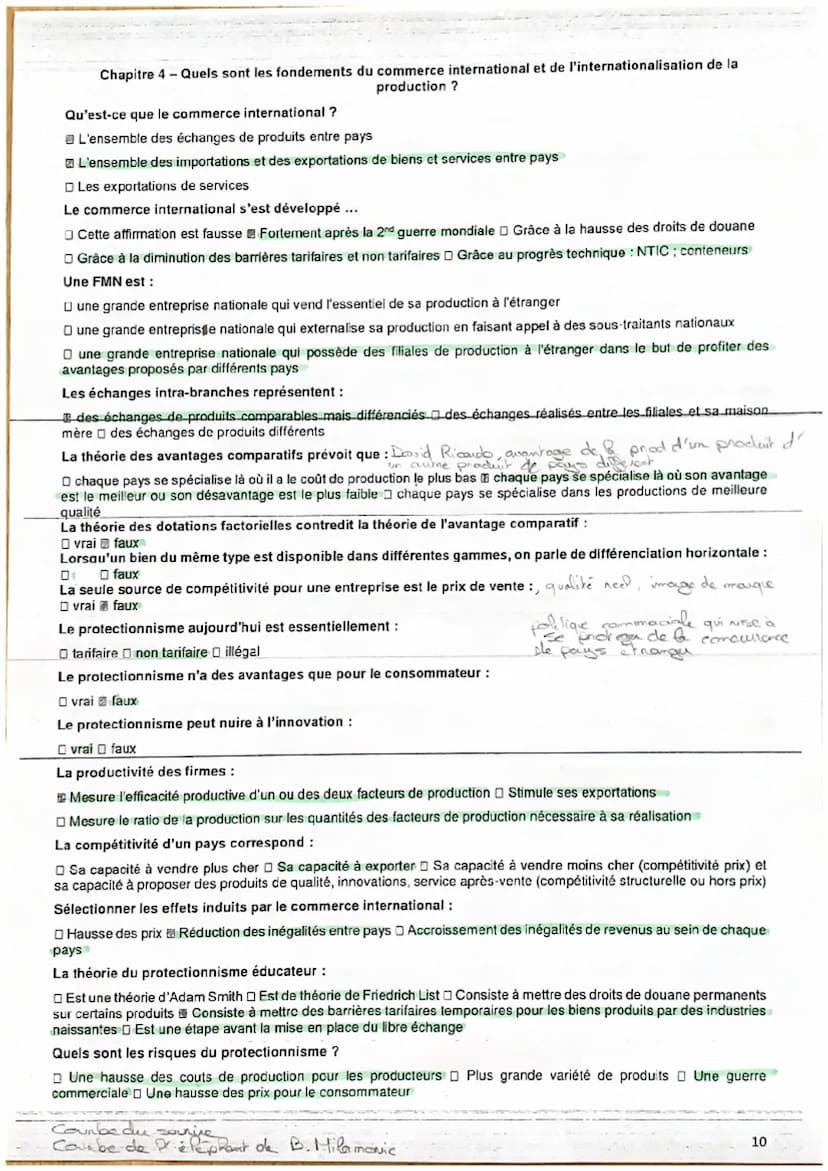 QCM de révisions
Chapitre 1 - Quelles sont les sources et les défis de la croissance économique ?
Le PIB se calcule à partir :
De la somme d