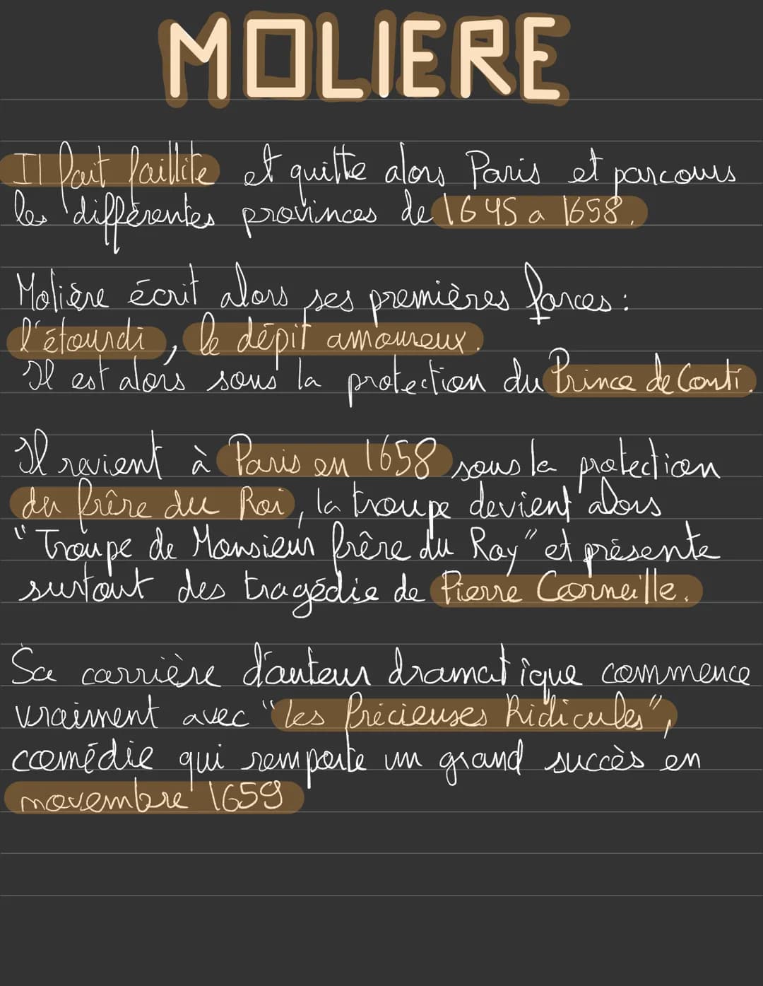 MOLIERE
e
Biographie de Molière, un dramaturge du XVII" side
Jean-Baptiste Poquelin dit Molière
mè à Paris le 15 janvier 1622
mort à Paris 