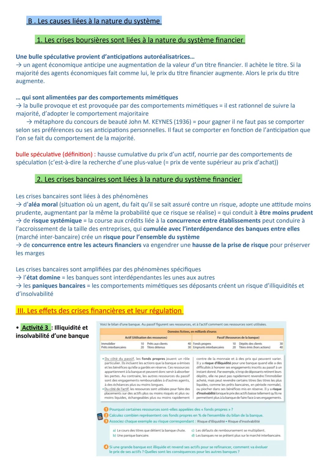 Chapitre 8- Comment expliquer les crises financières et régler le système financier ?
A la fin du chapitre, vous devez être capable de :
Con