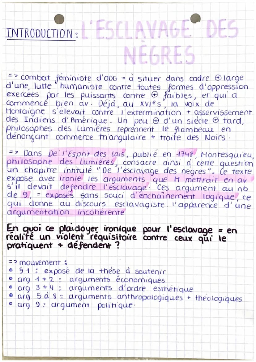 M n'adhère pas à cente
these
signe
conditionnel =
du jeu + ironie
adopter pt de vue de
esclavagiste mieux
ndiculiser
argument économique
pas