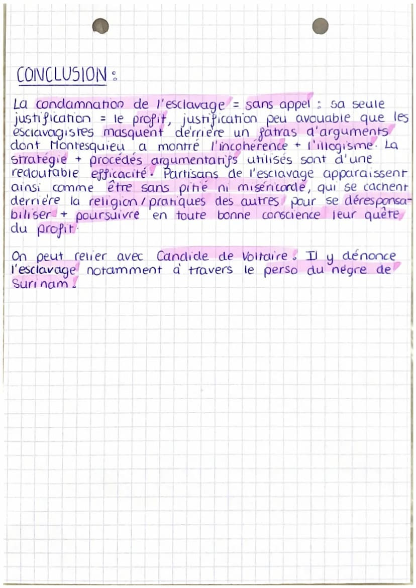 M n'adhère pas à cente
these
signe
conditionnel =
du jeu + ironie
adopter pt de vue de
esclavagiste mieux
ndiculiser
argument économique
pas