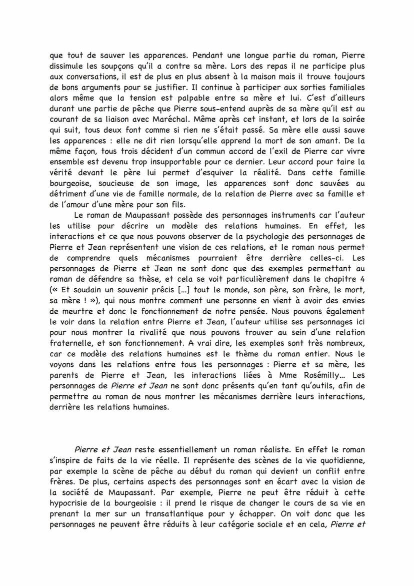 
<p>Les personnages du roman Pierre et Jean ne sont-ils qu'un instrument au service de la vision de la société de Maupassant ? Voici le trav