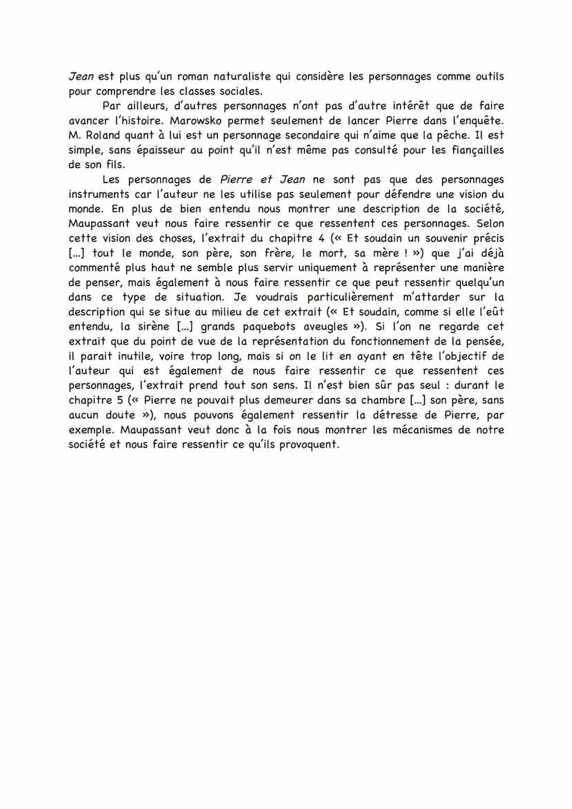 
<p>Les personnages du roman Pierre et Jean ne sont-ils qu'un instrument au service de la vision de la société de Maupassant ? Voici le trav