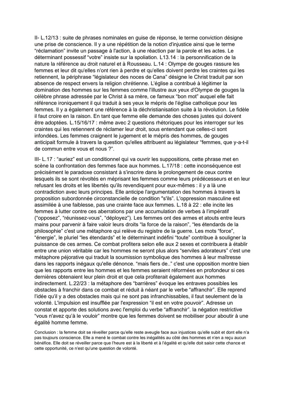 5
10
15
20
Objet d'étude n°4 : La littérature d'idée du XVIe au XVIIIe siècle
Déclaration des droits de la femme et de la citoyenne
Olympe d