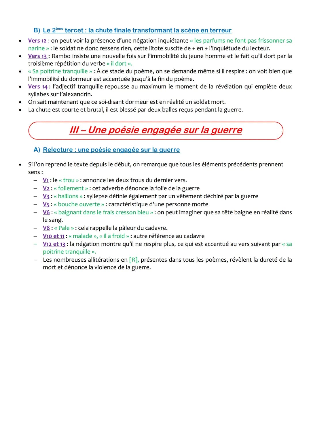 ●
●
●
●
1
2
3
4
5
6
7
8
9
10
11
12
13
14
Le dormeur du val
C'est un trou de verdure où chante une rivière
Accrochant follement aux herbes de