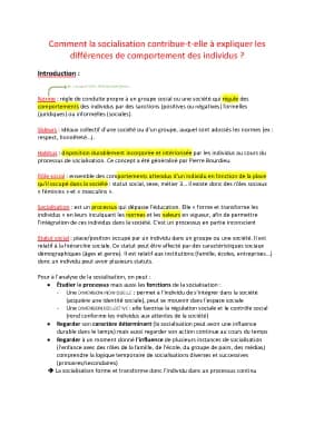 Know Comment la socialisation contribue-y-elles à expliquer les différences de comportement des individus thumbnail