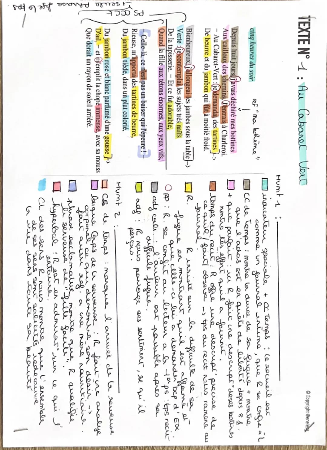 # TEXTE N° 1: Au Cabaret Vert

cing heures du soir
ref "ma bohème"
↓
Depuis huit jours j'avais déchiré mes bottines
Aux cailloux des chemins
