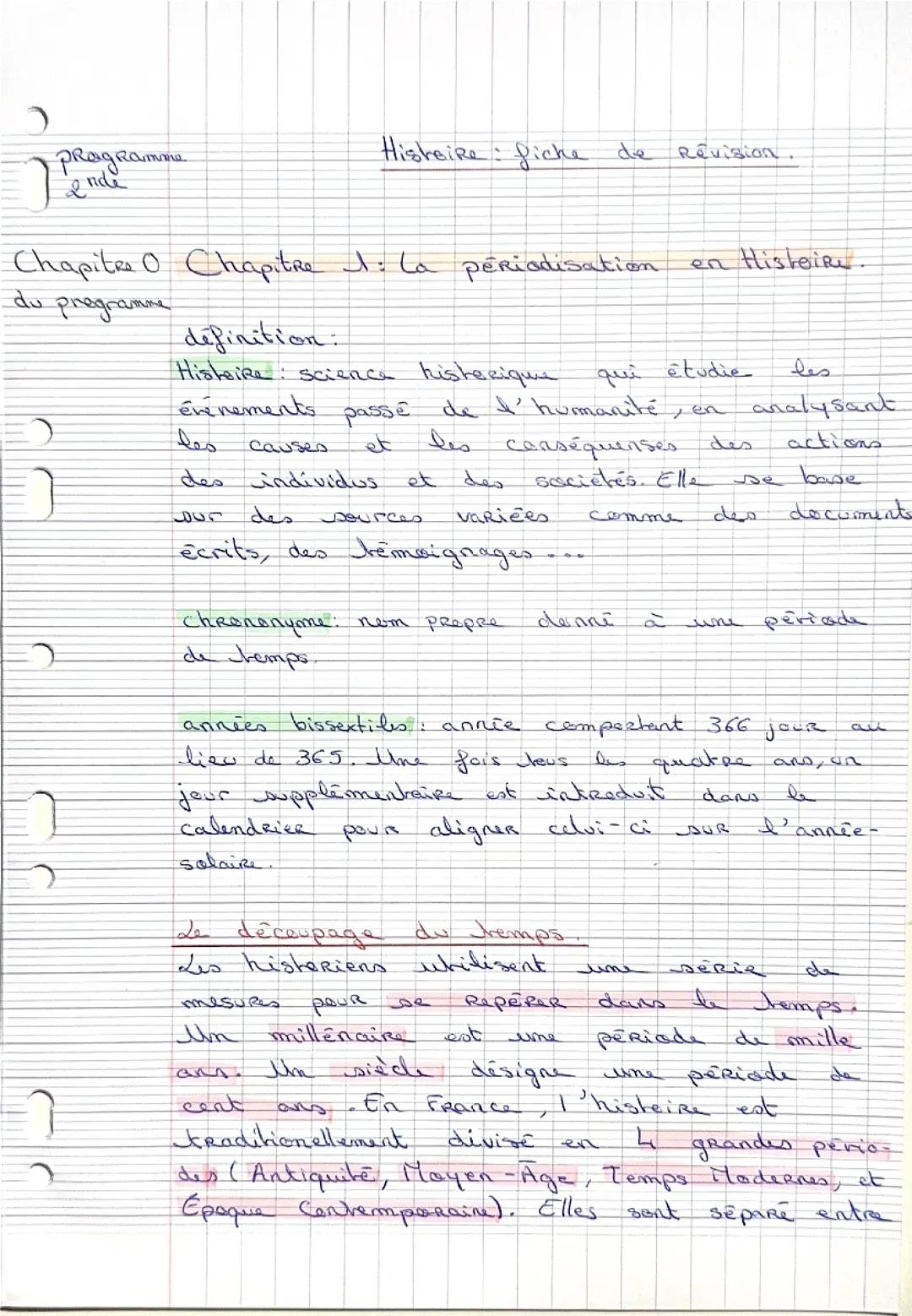 La périodisation en Histoire 
