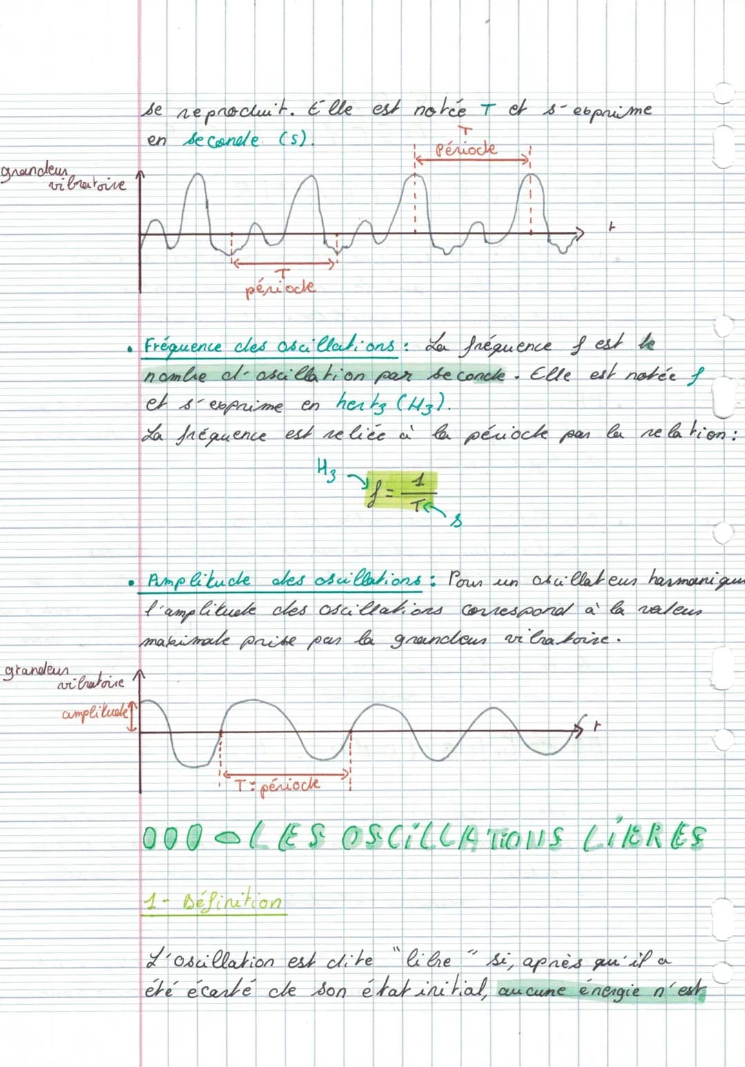 D
C
U
U
.
•
LES SYSTÈMES
OSCILLANTS
●
D- DEFINITIONS
O
Vibration : Un système est en vibration si l'une
дли
le caractérisent évolue
cles gra