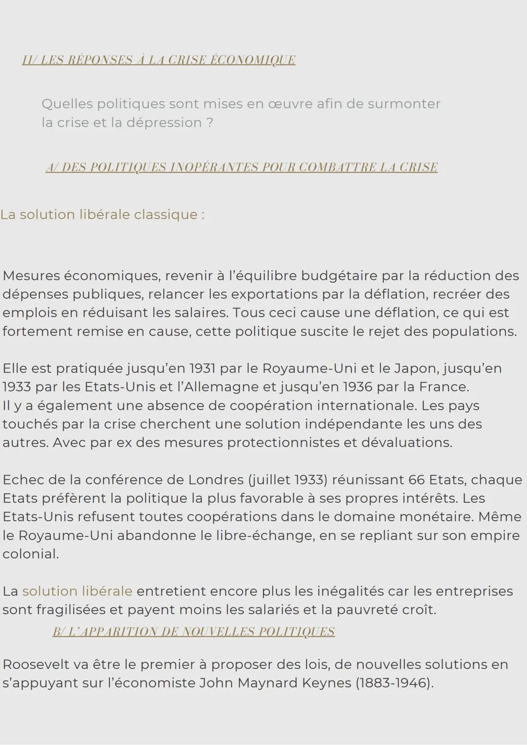 HISTOIRE :
L'IMPACT DE LA CRISE DE 1929
DÉSÉQUILIBRES ÉCONOMIQUES ET SOCIAUX
“Il parait que la crise, ça rend les riches plus riche et les p