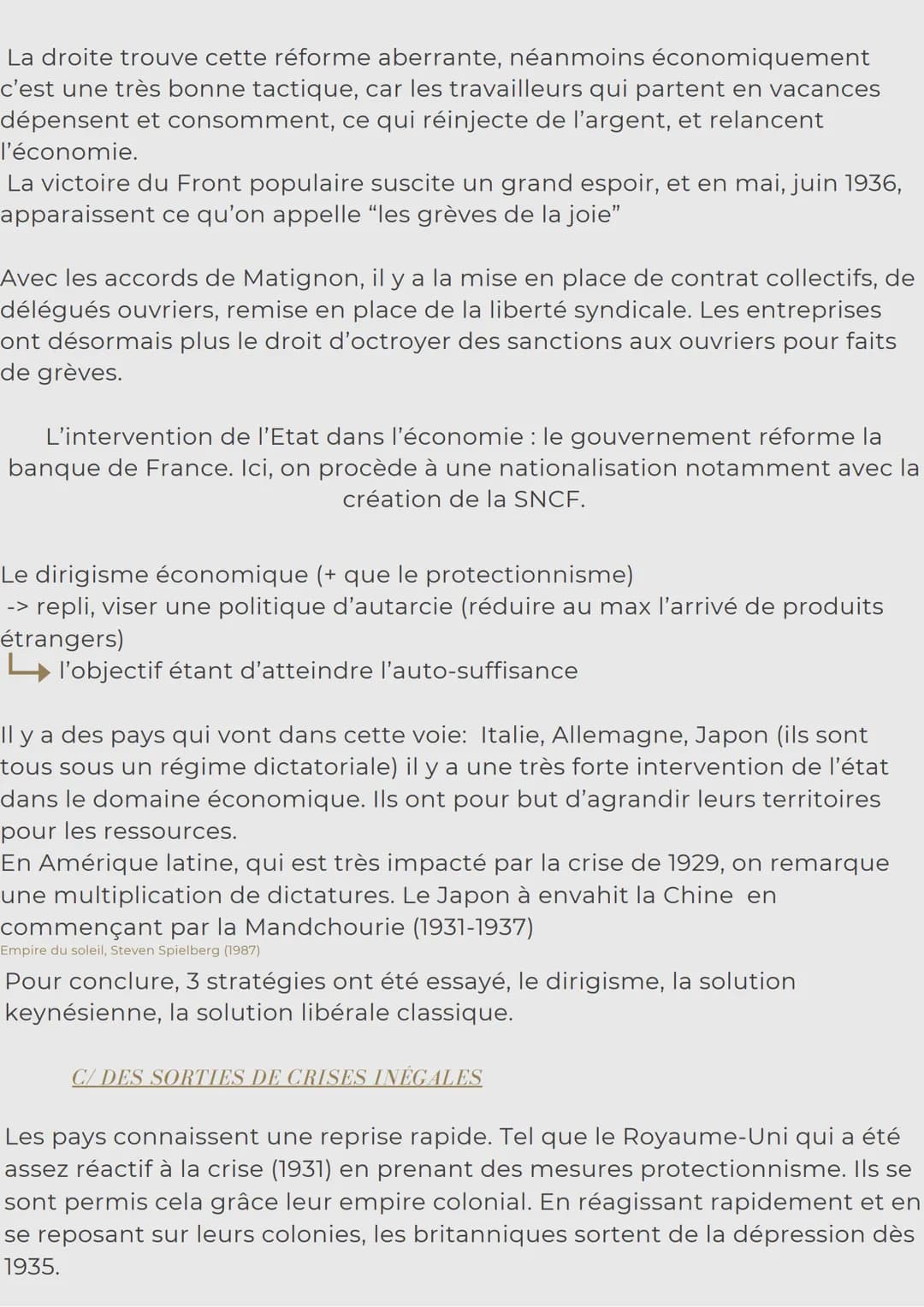 HISTOIRE :
L'IMPACT DE LA CRISE DE 1929
DÉSÉQUILIBRES ÉCONOMIQUES ET SOCIAUX
“Il parait que la crise, ça rend les riches plus riche et les p