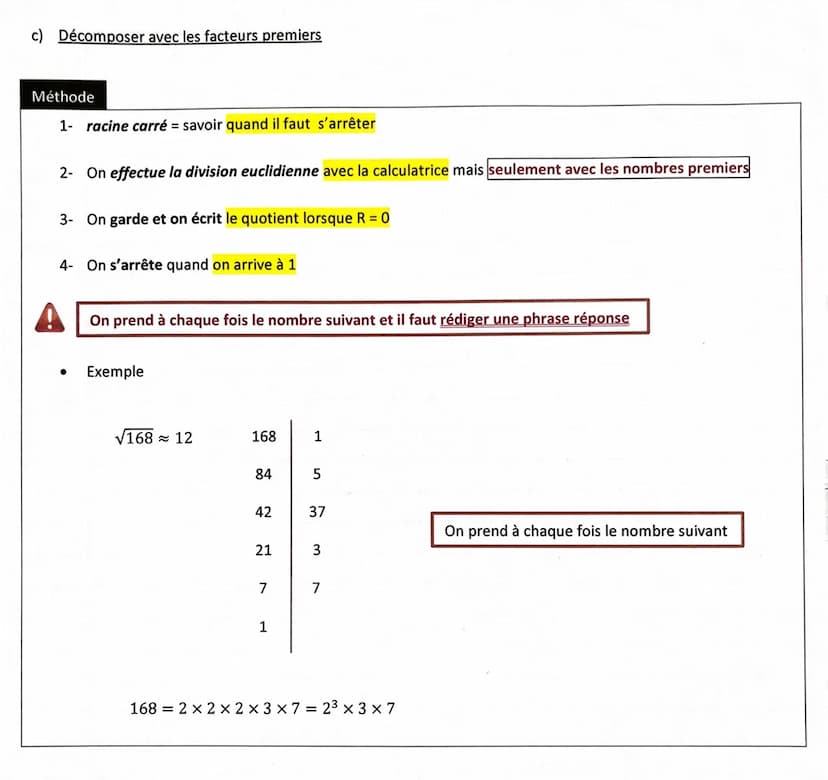 1.
Définition-propriété
a) Critères de divisibilité
Par 2: Termine par 0; 2; 4; 6 ou 8
●
Par 3: Somme total = 3; 6 ou 9
Par 4:2 derniers chi