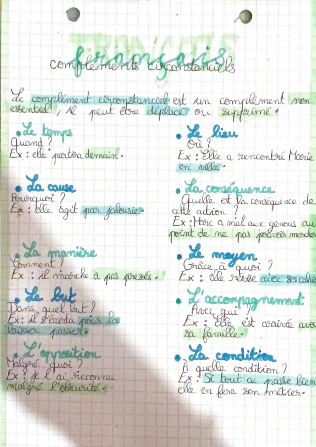 comfoltmanns
Mycolstahills
Le complément circonstanciel est un complement non
essentiel, il peut être déplace on supporimé.
• Le temps
Quand