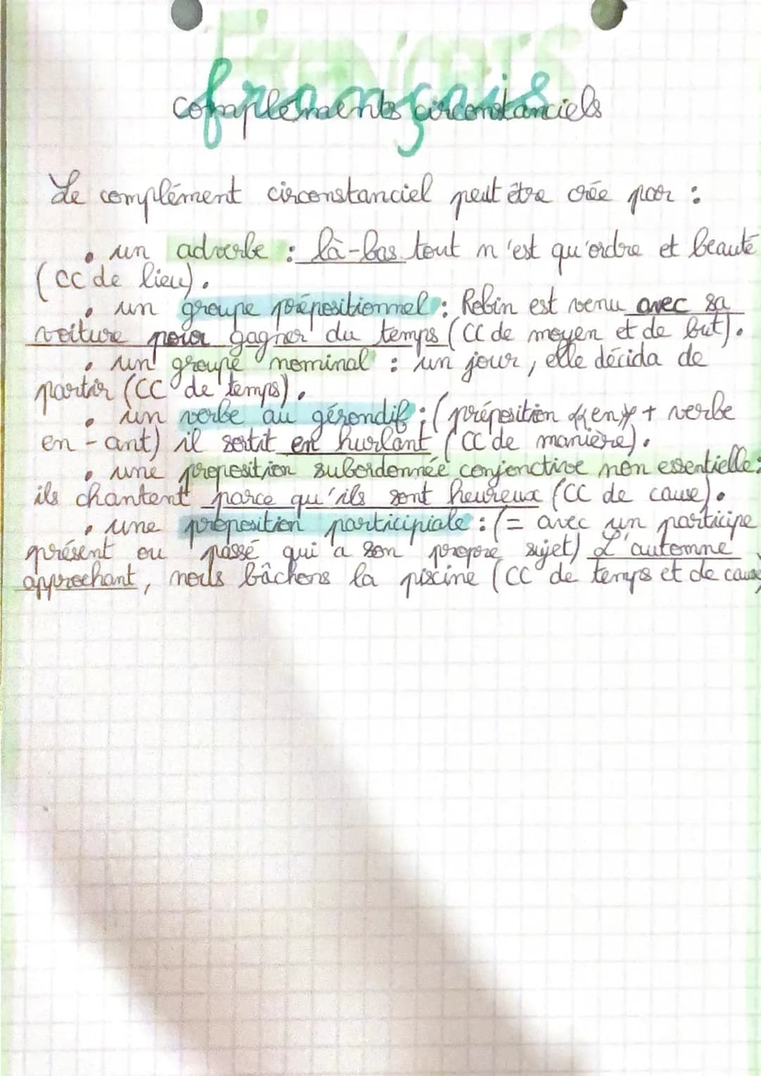 comfoltmanns
Mycolstahills
Le complément circonstanciel est un complement non
essentiel, il peut être déplace on supporimé.
• Le temps
Quand