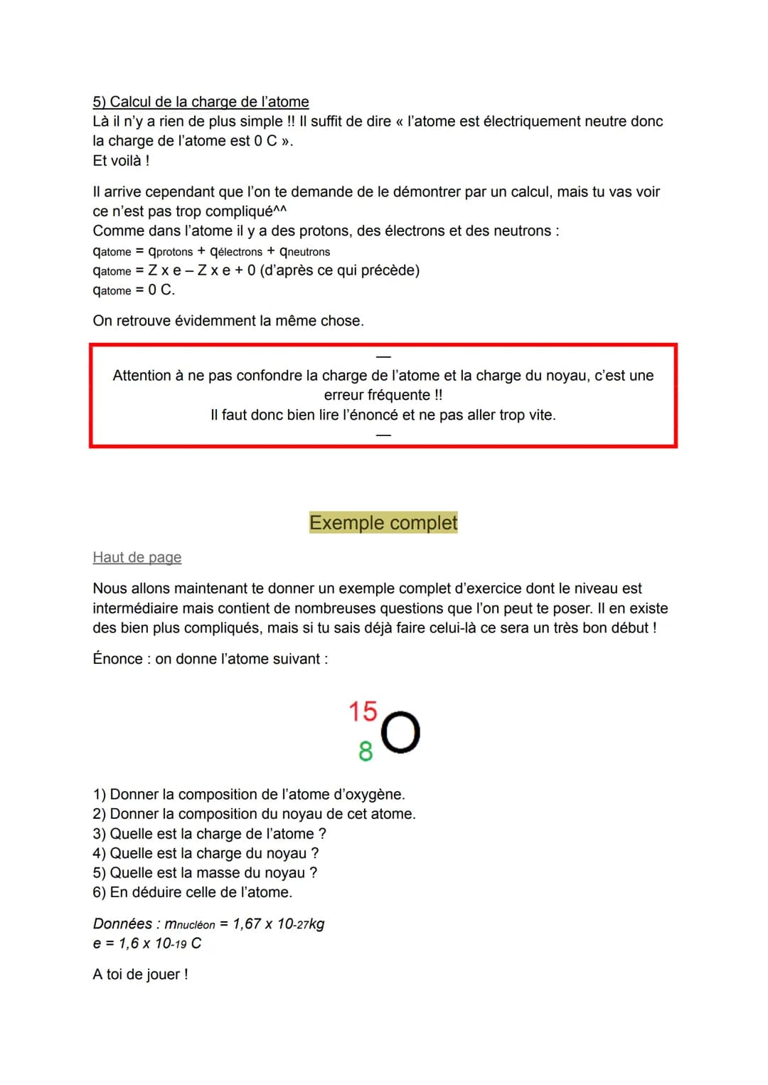 Cycle 5: Chapitre 1:
L'atome : des protons, des neutrons et des électrons!
Introduction
Dans ce chapitre nous allons voir ce qu'est un atome