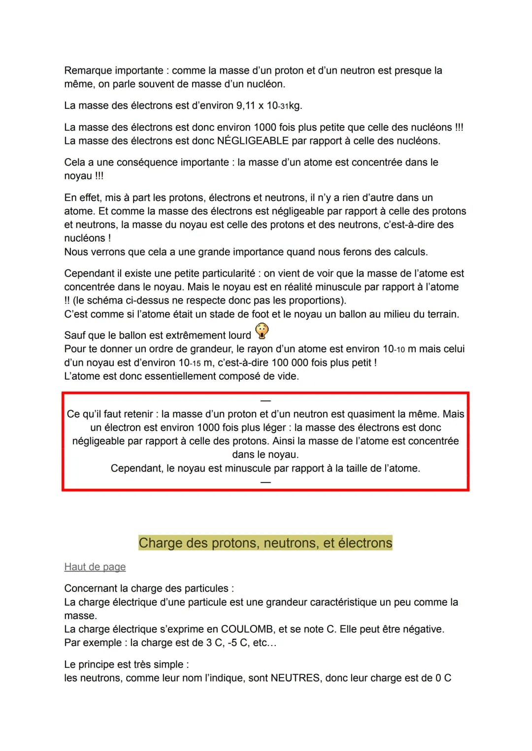 Cycle 5: Chapitre 1:
L'atome : des protons, des neutrons et des électrons!
Introduction
Dans ce chapitre nous allons voir ce qu'est un atome