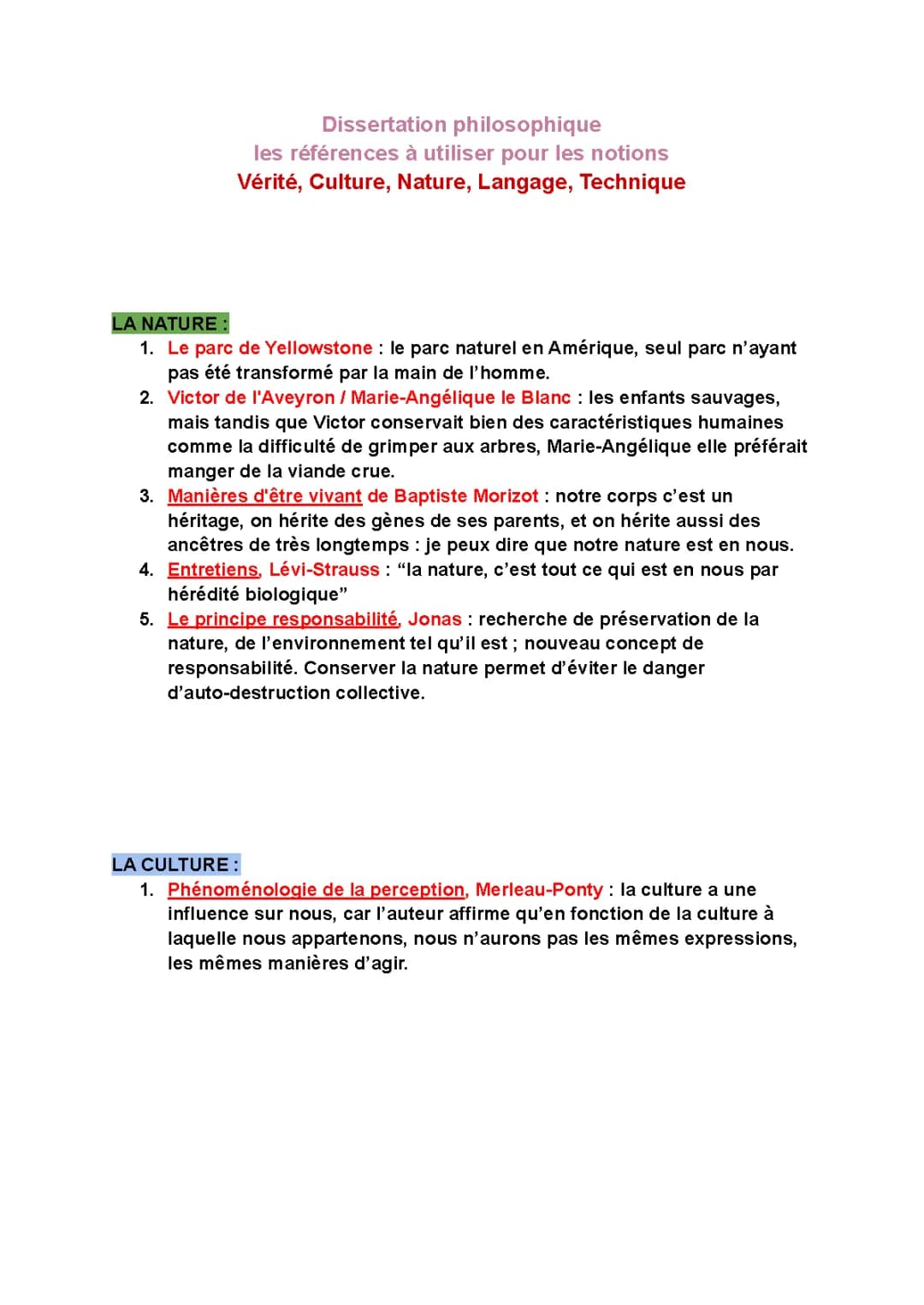 Exemples Philosophie