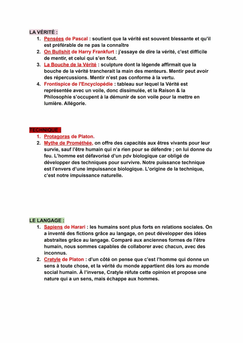 Dissertation philosophique
les références à utiliser pour les notions
Vérité, Culture, Nature, Langage, Technique
LA NATURE :
1. Le parc de 