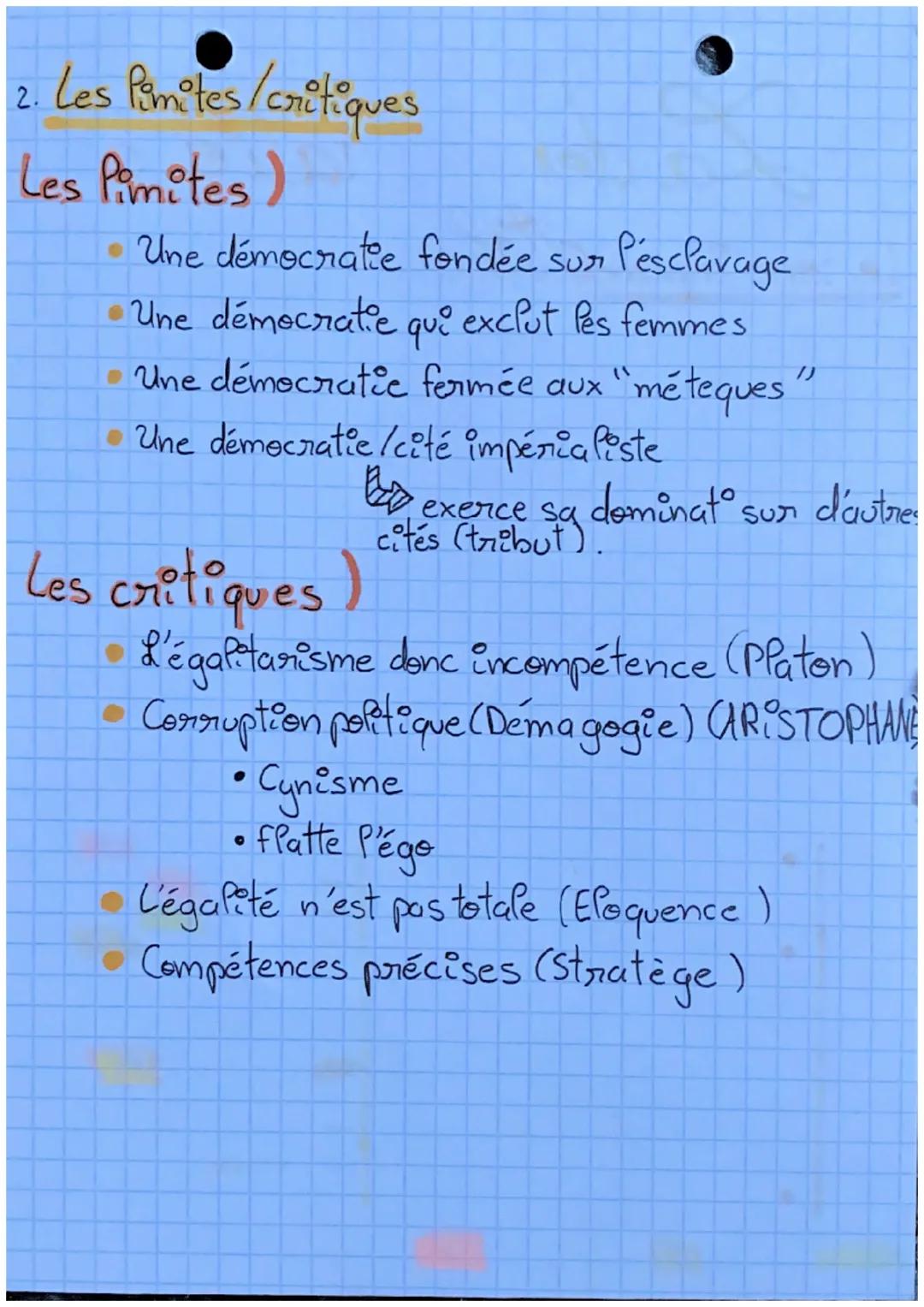 Ladenocratie à
Ile fonctionnement Gene
Demos
Cratos
Pe peuple le pouvoin
Démocratie à Athène au I siècle
démocratie directe
Citoyen: (40 000