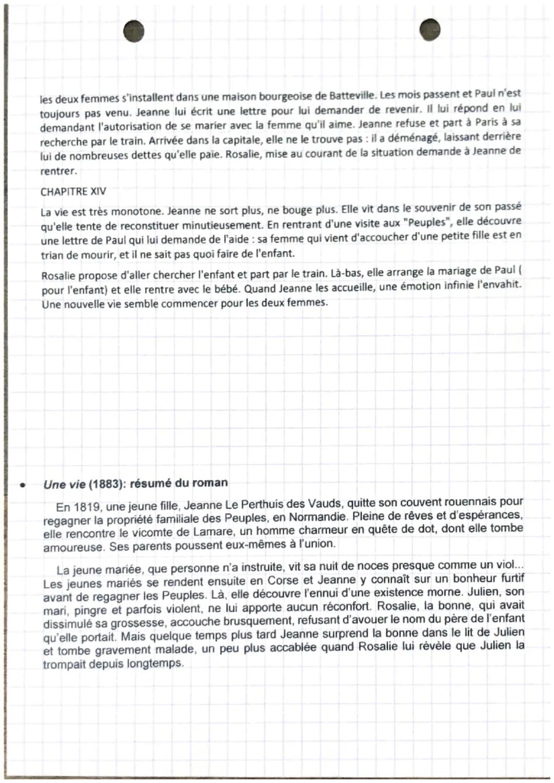 GUY DE MAUPASSANT
UNE VIE
Guy de Maupassant
Une vie
CHAPITRE I
Jeanne, 17 ans, fille d'aristocrates normands, quitte le couvent
dans lequel 