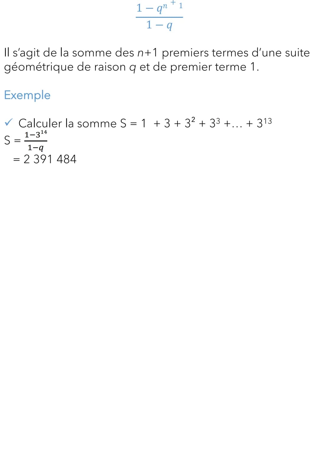 ●
Cas d'une suite arithmétique
Sin est un entier naturel alors on a : 1+ 2+ 3+. + n =
Scommes ale, suite
=
Il s'agit de la somme des n premi