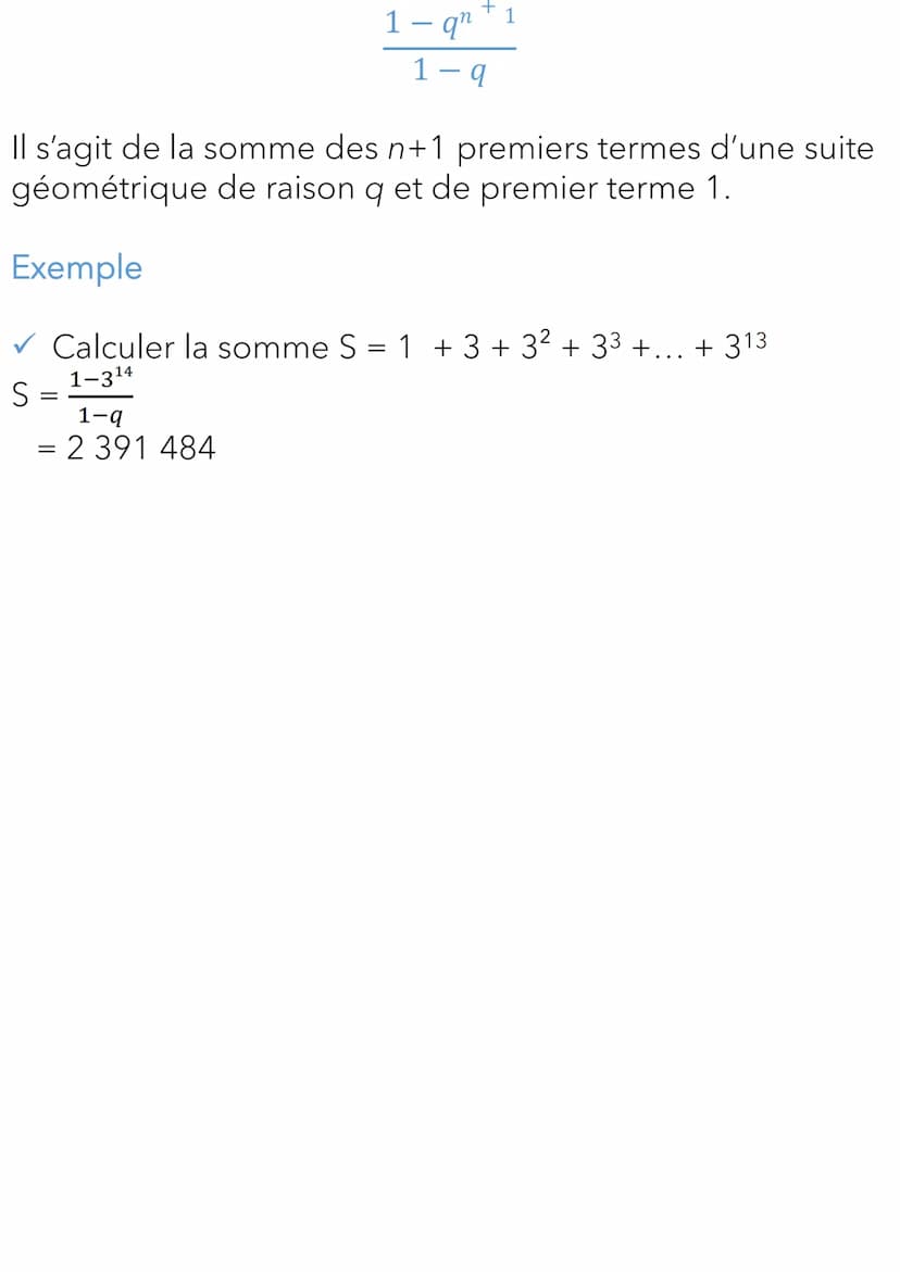 ●
Cas d'une suite arithmétique
Sin est un entier naturel alors on a : 1+ 2+ 3+. + n =
Scommes ale, suite
=
Il s'agit de la somme des n premi