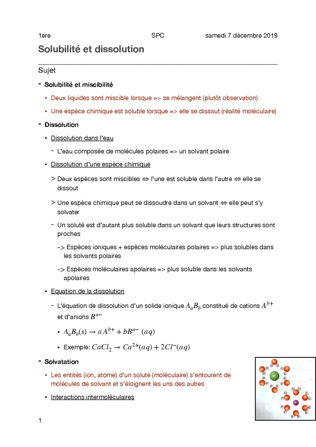 Solubilité et dissolution