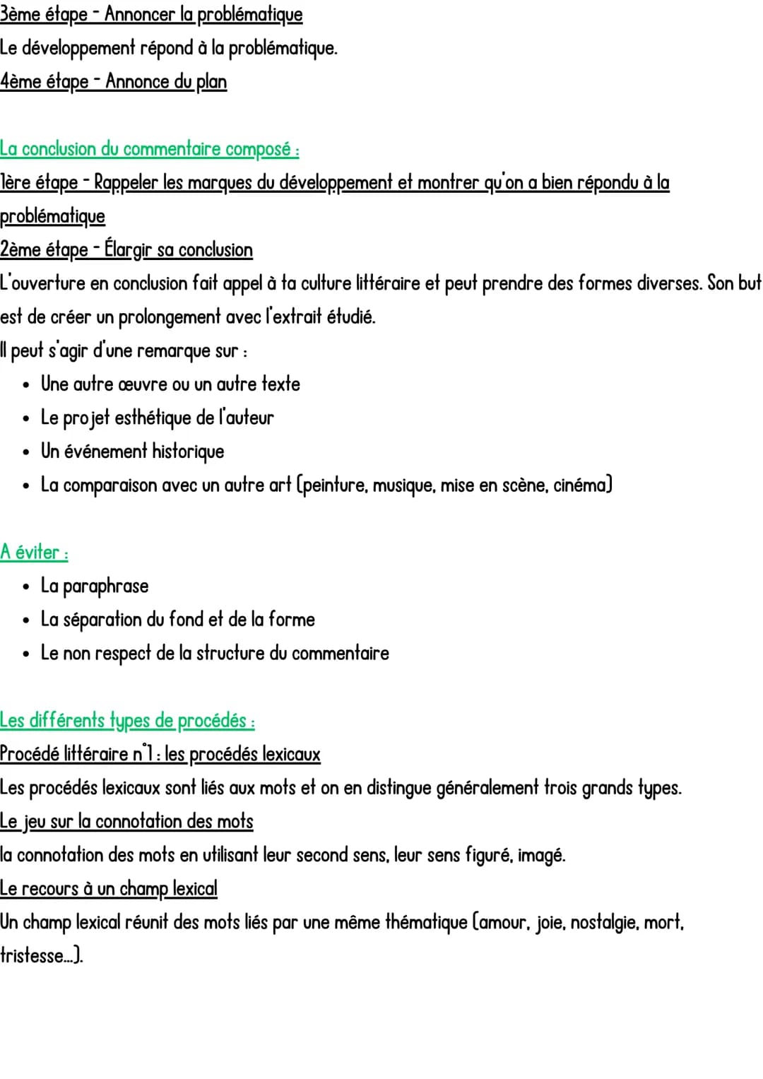 Le commentaire composé
La structure d'un commentaire composé :
1. Une introduction
2. Un développement qui comprend 2 ou 3 axes de lecture, 
