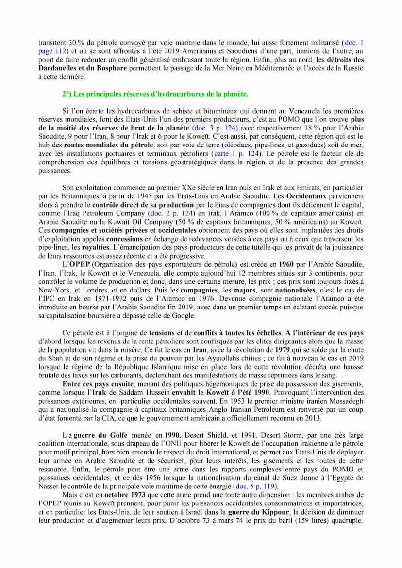Histoire. Thème II/III. Chapitre 3/3. Le Proche et le Moyen Orient, un foyer de conflit depuis la fin de
la Seconde Guerre mondiale.
Cours 1