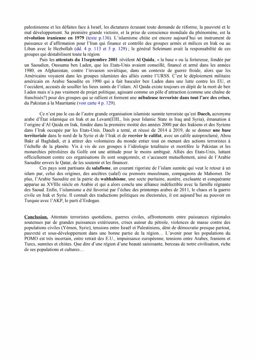 Histoire. Thème II/III. Chapitre 3/3. Le Proche et le Moyen Orient, un foyer de conflit depuis la fin de
la Seconde Guerre mondiale.
Cours 1