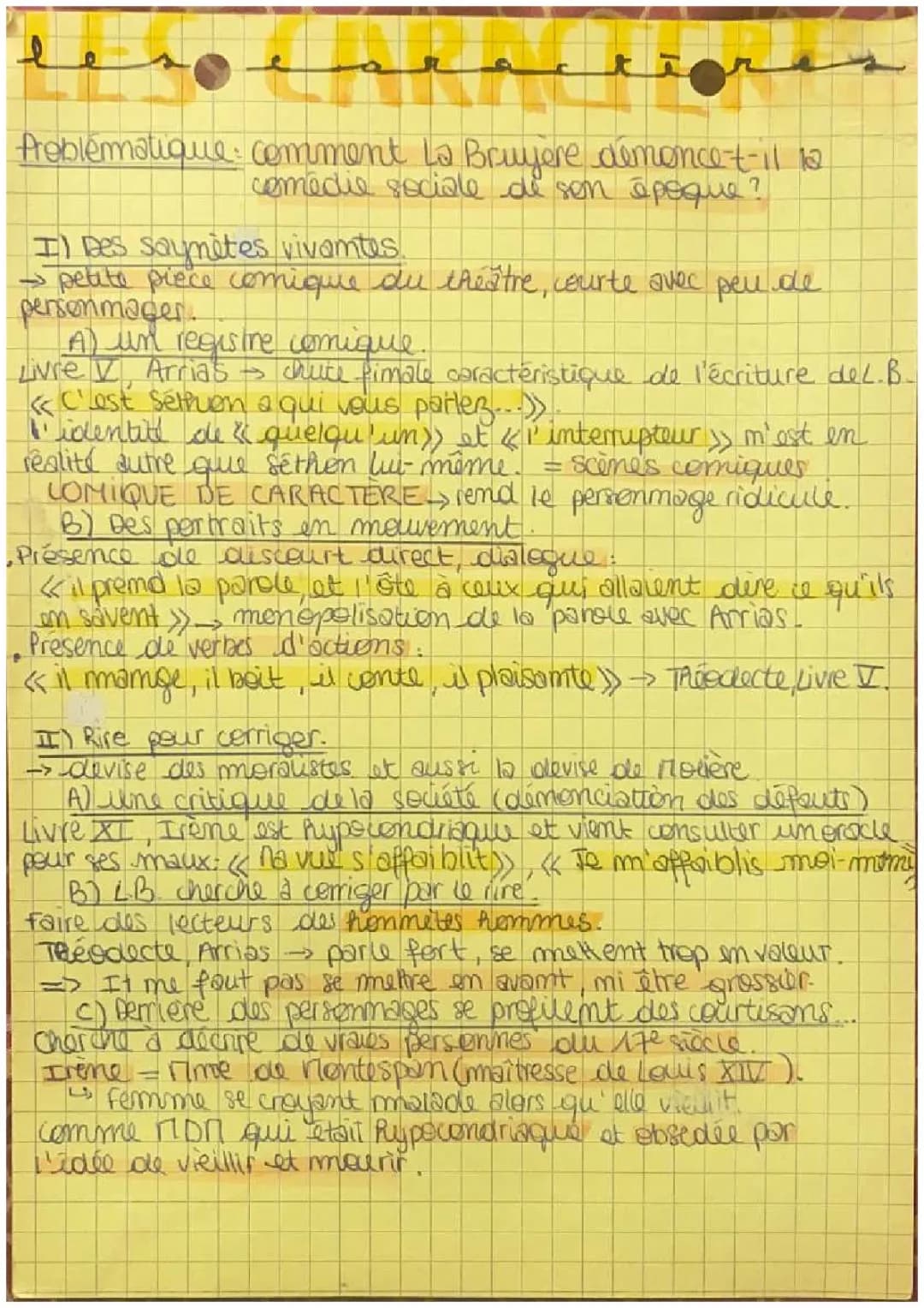 Sujet dissertation La Bruyère corrigé PDF: Analyse de 'Les Caractères' de La Bruyère