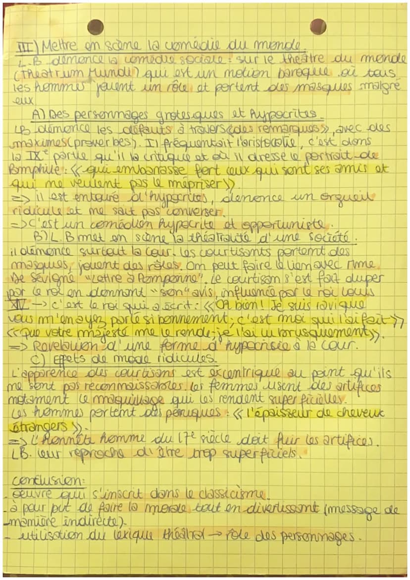 قسم
ti
Problematique: comment La Bruyere demonce t-il 12
comédie sociale de son époque?
I) Des Saumites vivantes.
petite piece comique du th