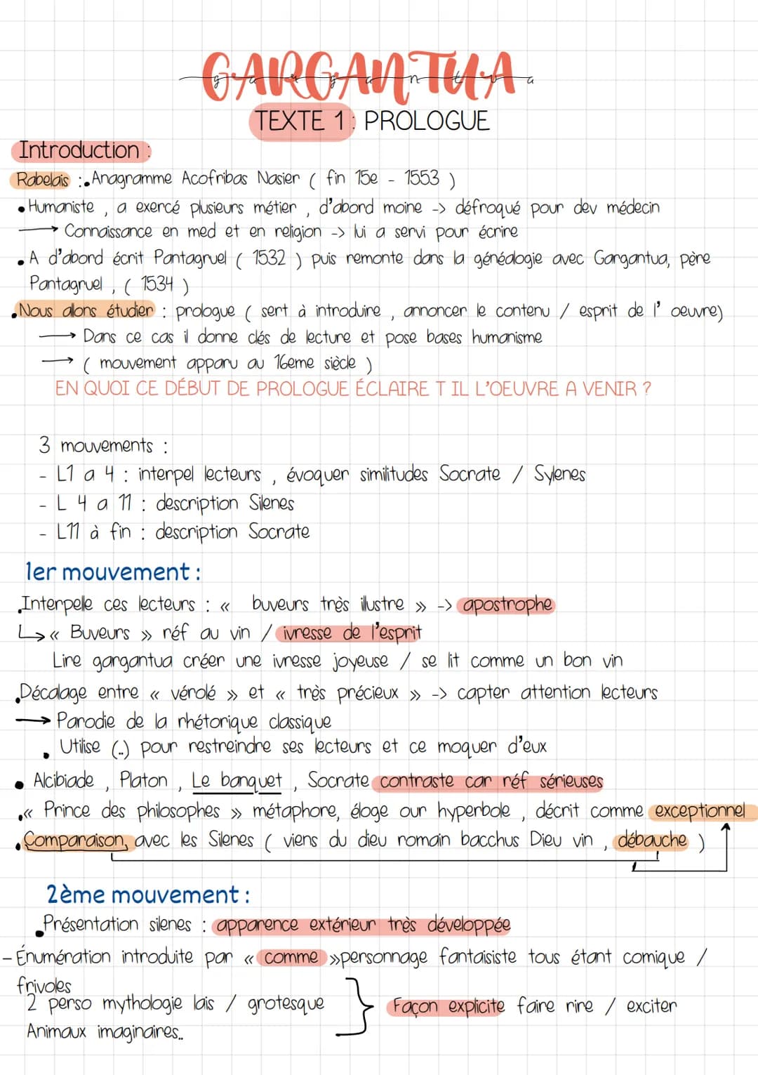 Introduction
Rabelais Anagramme Acofribas Nasier (fin 15e - 1553 )
•Humaniste, a exercé plusieurs métier, d'abord moine -> défroqué pour dev