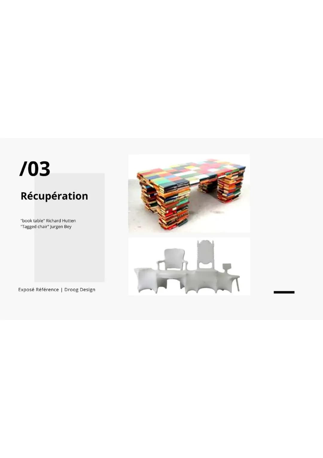 /01
A
DROOG
DESIGN
Exposés références
Iban DARD--MERLE | 2022 /02
Exposé Référence | Droog Design
Histoire
Jurgen Bey
Richard Hutten
Tejo Re