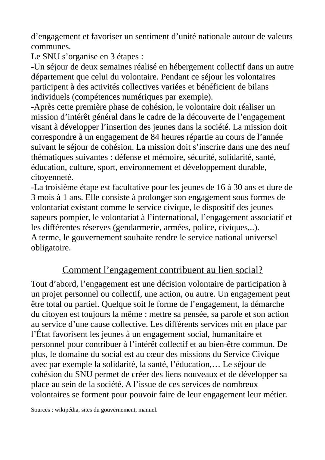 SERVICE
JEUNESSE
L'engagement des
CIVIQUE jeunes: service civique, SNU
Une mission pour chacun
au service de tous
service militaire?
En 1997