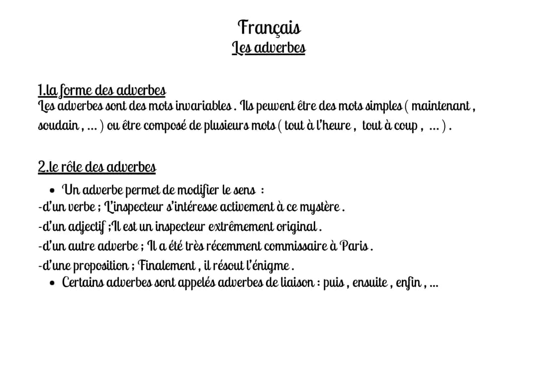 Les adverbes