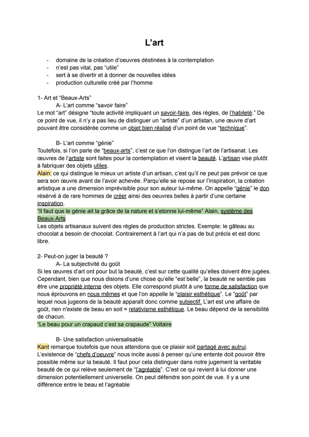 L'art
domaine de la création d'oeuvres déstinées à la contemplation
n'est pas vital, pas "utile"
sert à se divertir et à donner de nouvelles