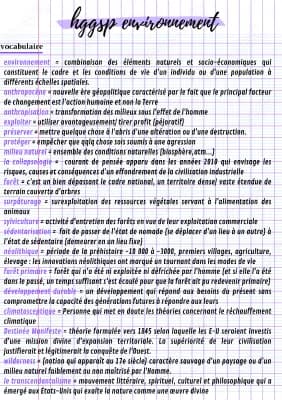 Know l’environnement hggsp fiche de révisions bac terminale vocabulaire thumbnail