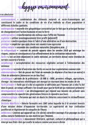 Know l’environnement hggsp fiche de révisions bac terminale vocabulaire thumbnail