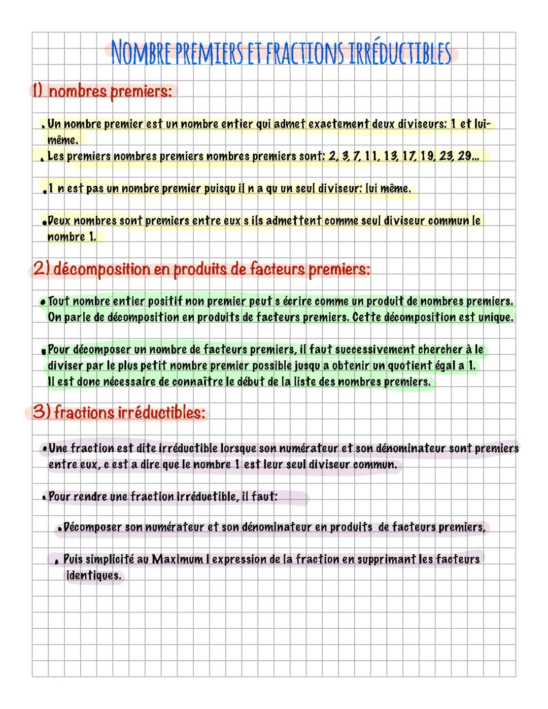 Fraction Irréductible Exercice Corrigé 3ème et 4ème + Facteurs Premiers