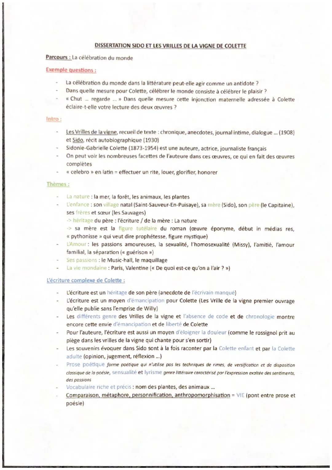 Parcours: La célébration du monde
Exemple questions:
La célébration du monde dans la littérature peut-elle agir comme un antidote ?
Dans que