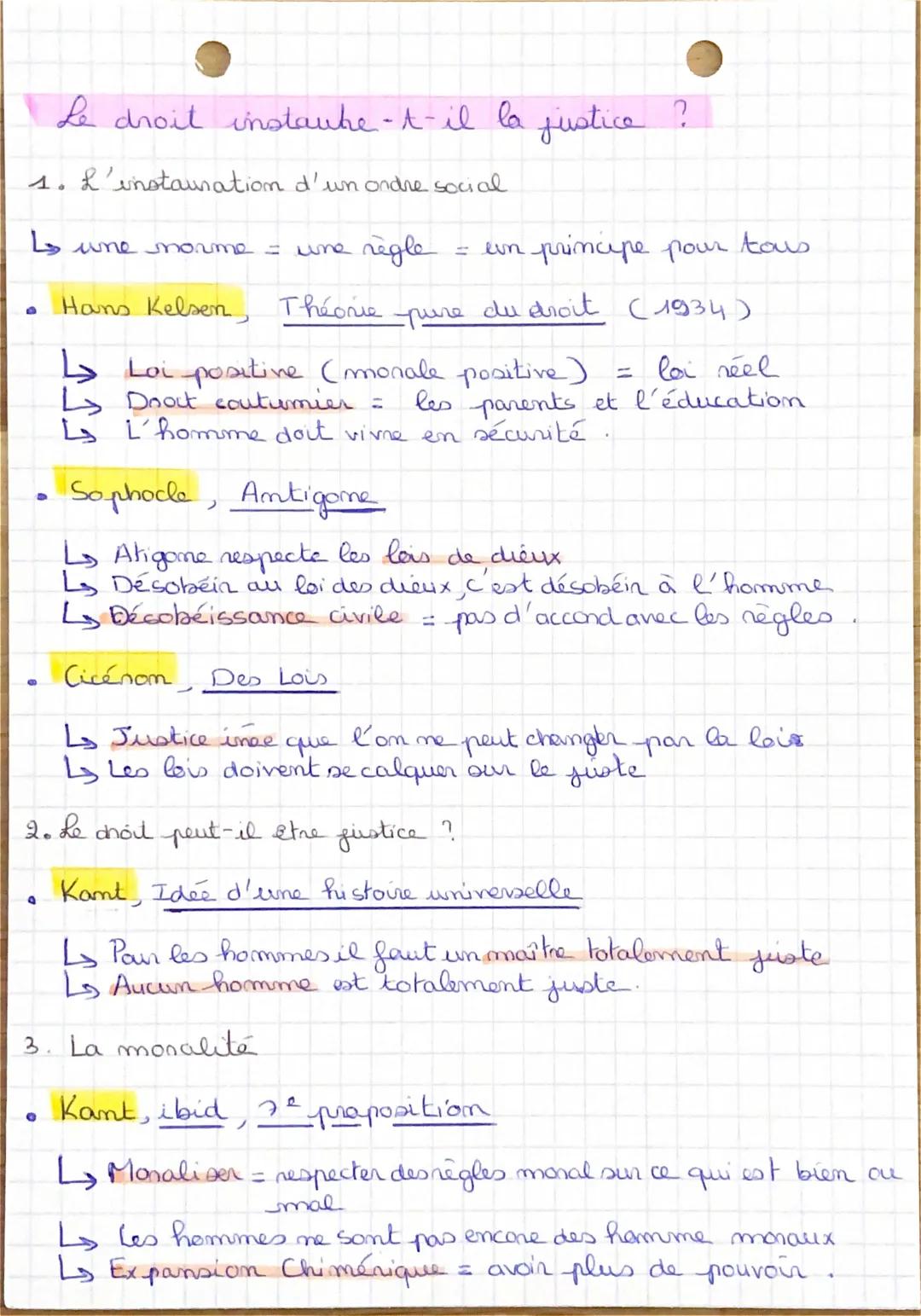 # LA JUSTICE

Philo

Justice: institution changée de veillen an neopect du droit,
elle punet et fonce à réparer des dommages causes

↳ Idéal