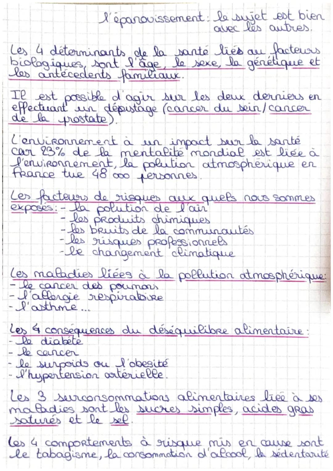 Le système de santé
facteurs internes à l'individu
des facteurs biologiques * le comportement
propres à la personne
Santé
le systeme de sant