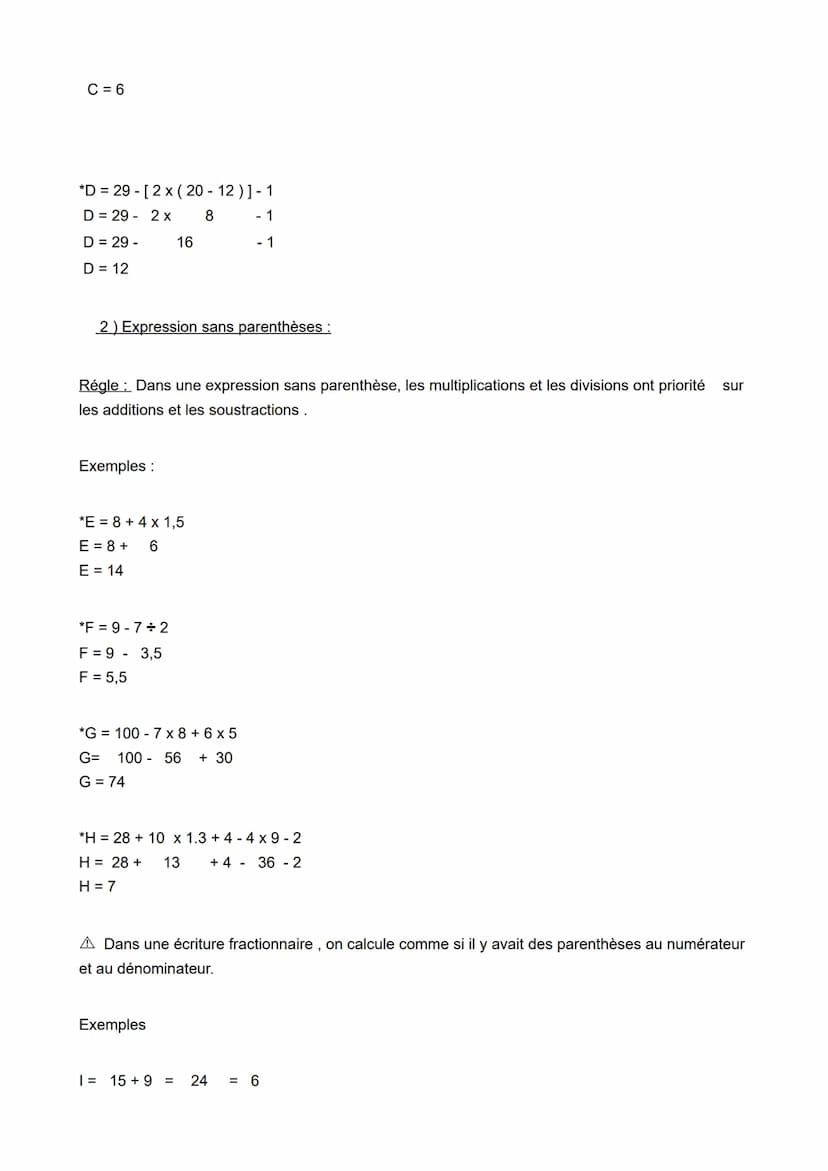 Leçon N1 Opération et priorité opératoires
1) Rappels
La somme est le résultat d'une addition.
La différence est le résultat d'une soustract