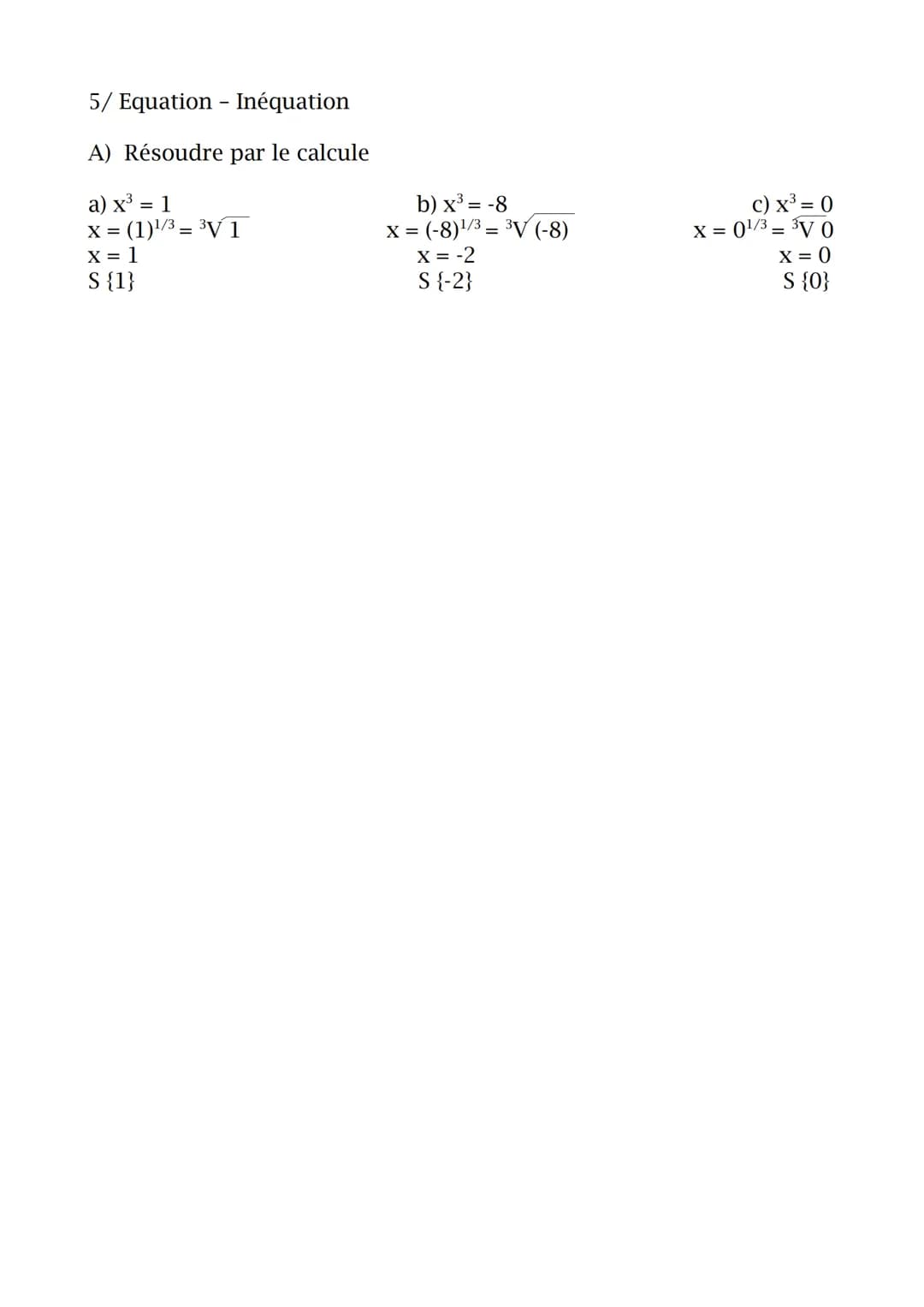 1/ Définition
La fonction f définie sur R (nombre réel) par f(x) = x³ est la fonction cube.
2/ Parité
f(x) = x³
f(-x) = (-x)³ = -x³ = -f(x)
