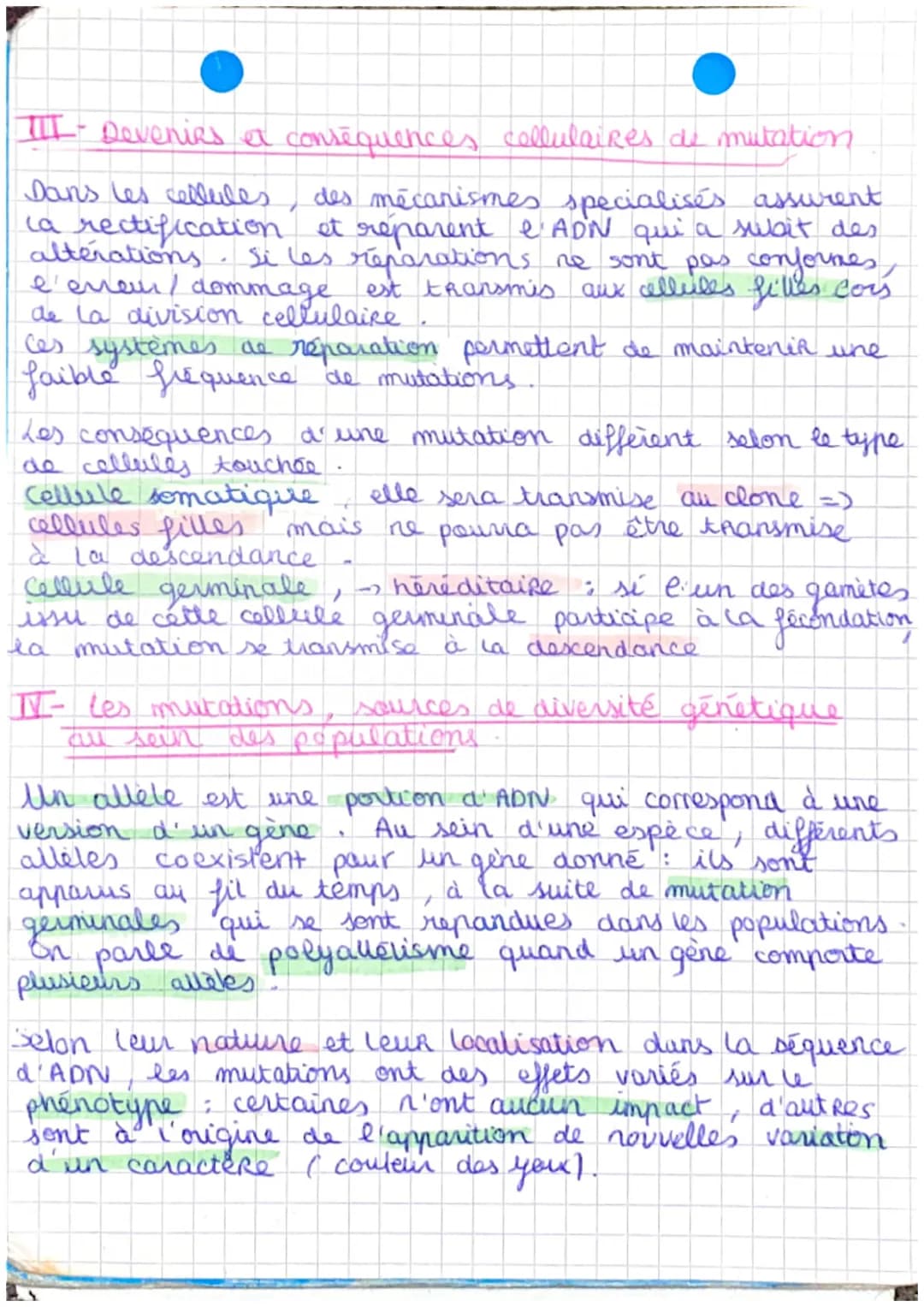 Chapitre 2 Mutation de
l'ADN et variabilité
génétique
1- Les mutations des modifications dans la
sequence de l'ADN
Des modifications peuvent