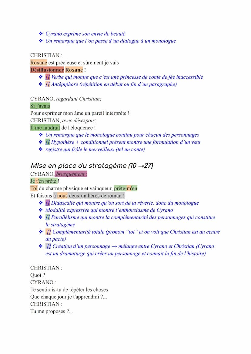 Texte 5: Cyrano de Bergerac
Acte 2, scène 10
Christian, Cyrano
Cyrano de Bergerac est comédie dramatique écrit en 5 actes, rédigé en 1897, p