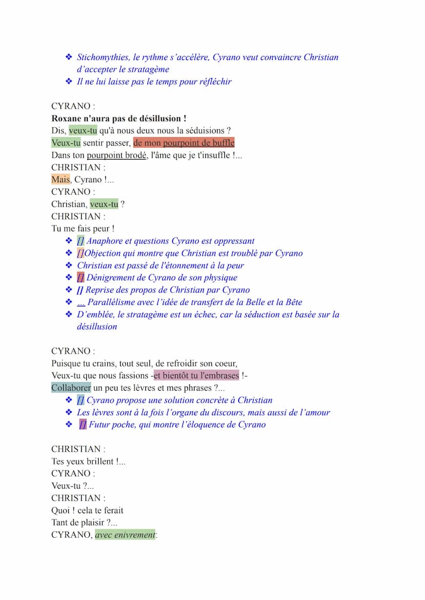Texte 5: Cyrano de Bergerac
Acte 2, scène 10
Christian, Cyrano
Cyrano de Bergerac est comédie dramatique écrit en 5 actes, rédigé en 1897, p